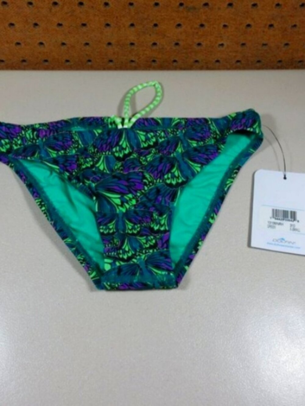 Dolfin womens green an purple Uglies butterfly bikini swim bottoms XS NWT